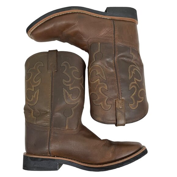 SMOKY MOUNTAIN BOOTS Mens 6.5 Brown Western Leather Lightweight Square Toe Boots - Picture 4 of 7